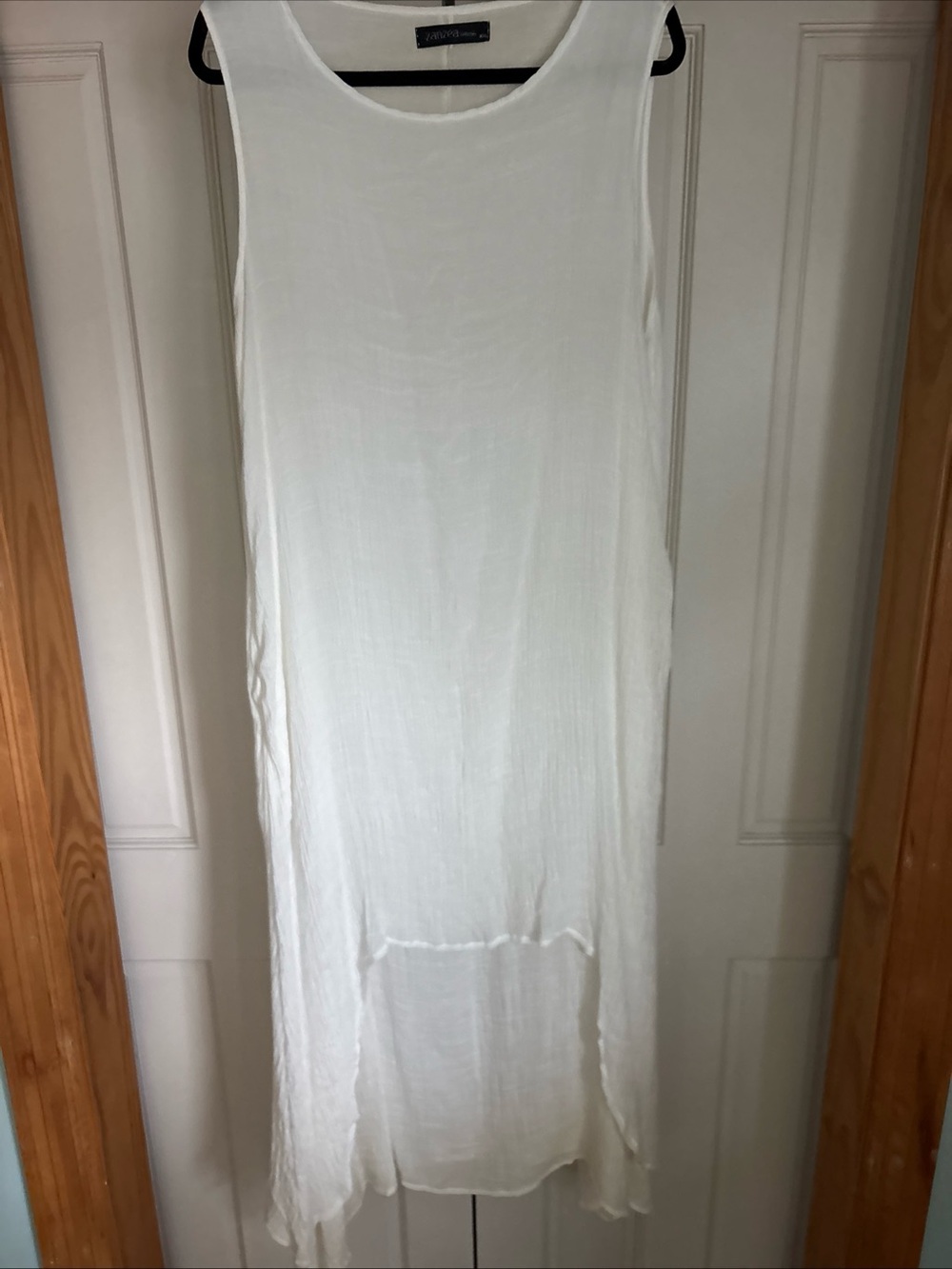 Zanzea White Sleeveless Gauzy Maxi High Low Tunic